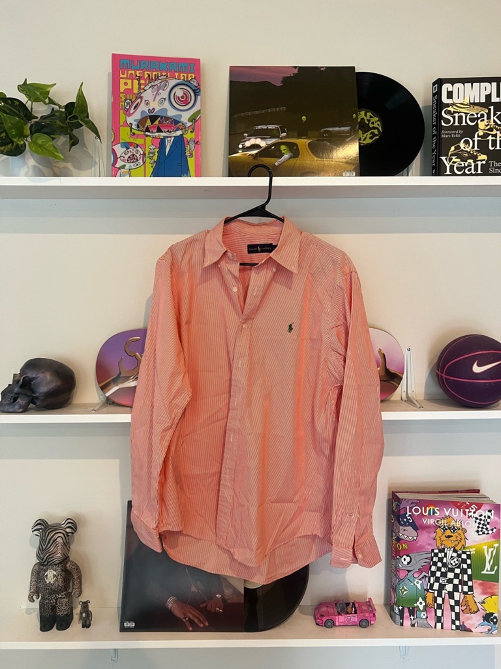 Ralph Lauren Pink and White Striped Button-Down Shirt
